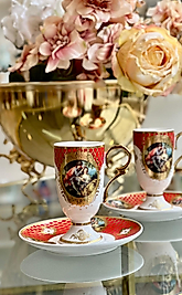 Markiz model üst kalite 2’li kırmızı renk fincan takımı